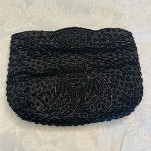 Black Beaded Clutch